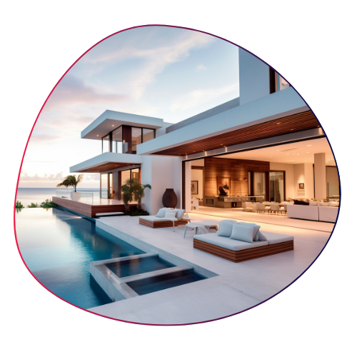 Clients discussing luxury home loan financing options